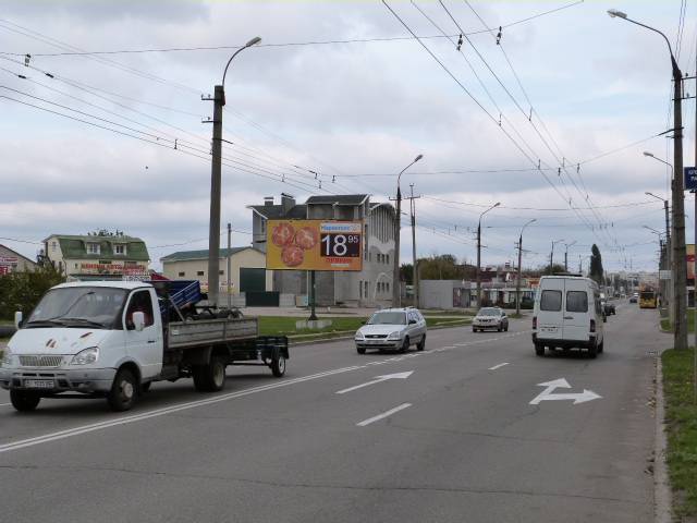 Щит 6x3,  просп. Л.Украинки (50л.Октября), перекр. с ул. Козацкой (Сов.Армии), 5 (278-й кварт.), напротив супермаркета «Маркетопт», направление из в центра